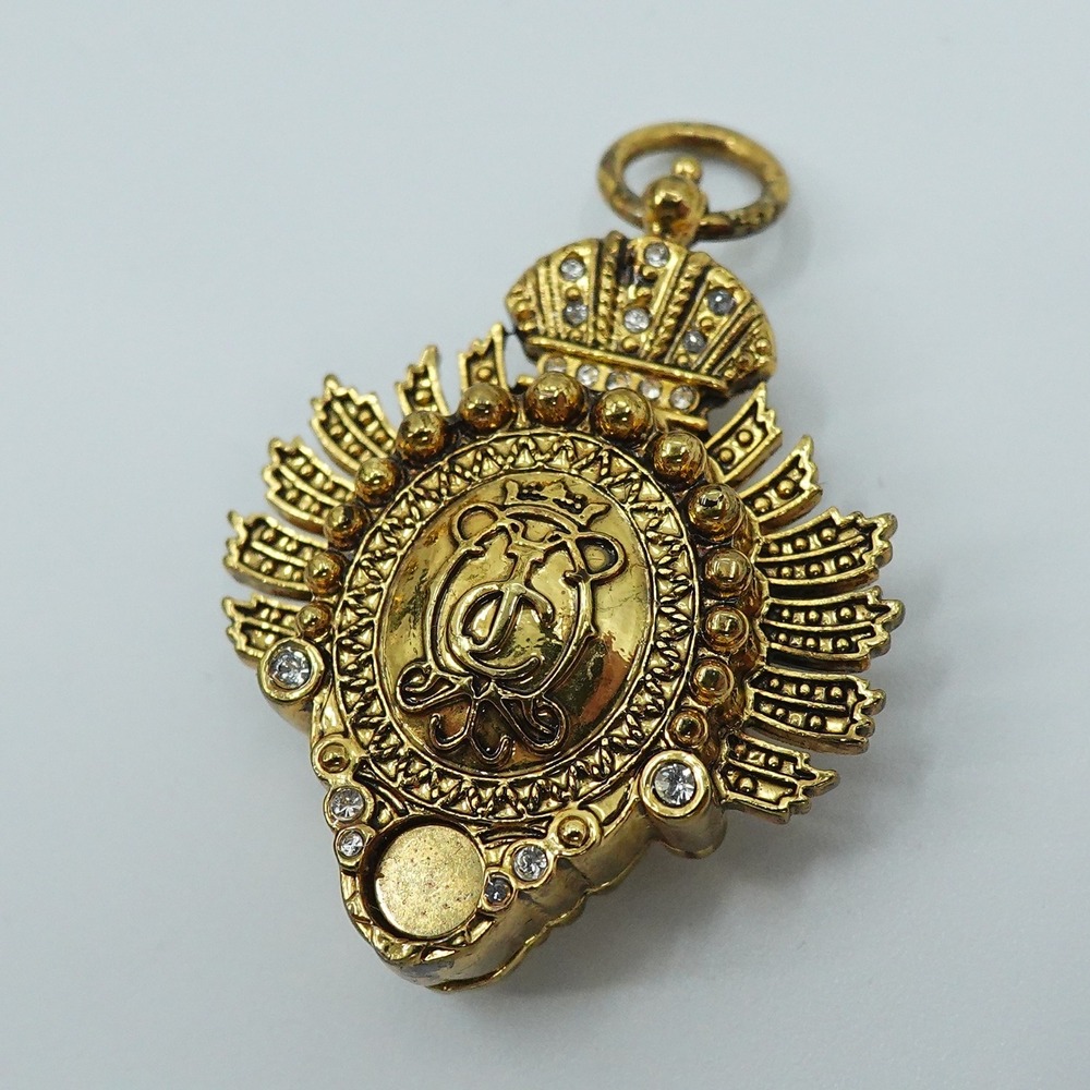 Juicy Couture Charm Royal Crest Crown Locket Solid Perfume Gold Tone